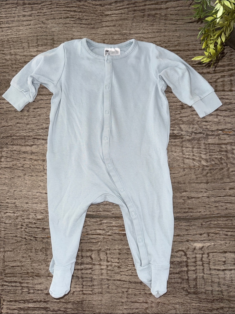 H & M one piece outfit footie size 3M blue